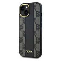 Pouzdro Dkny pro iPhone 15 Plus 14 Plus 6.7 černé Leather Checkered MagSafe