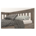 Rohová postel APOLONIE levá, buk/šedá, 160x200 cm