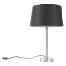 Moderní stolní lampa z oceli s černým odstínem 35 cm - Simplo