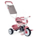 Tříkolka s opěrkou Be Move Comfort Tricycle Pink Smoby s EVA koly a vodicí tyč s taškou růžová o