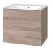 Aira, koupelnová skříňka s keramickým umyvadlem 60 cm, dub