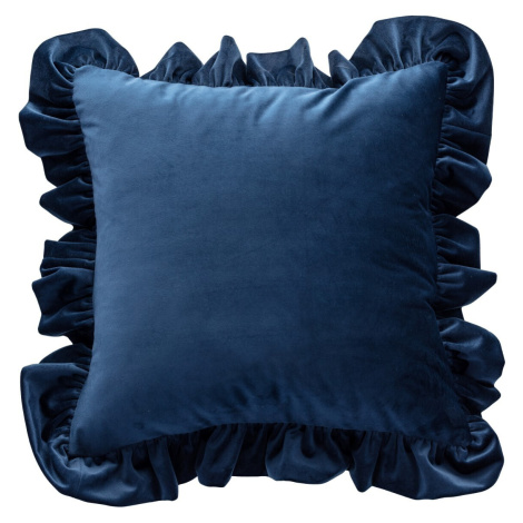 Dekoria Potah na polštář Paula s volánem, tmavě modrá, 45 x 45 cm, Christmas, 704-29