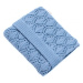 Baby Nellys Luxusní bavlněná háčkovaná deka, dečka. ažurková LOVE, 75x95cm - modrá