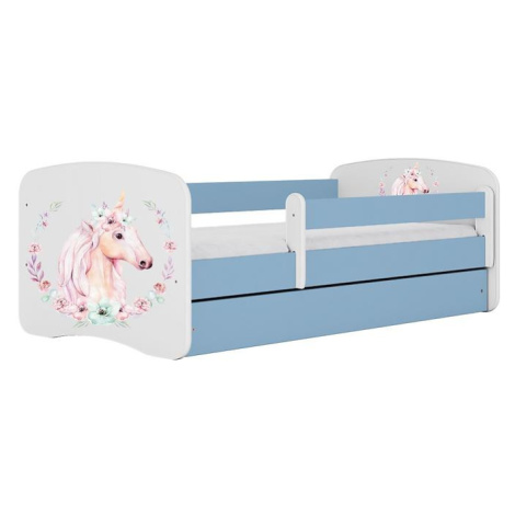 Dětská postel Babydreams+SZ+M modrá 80x180 Kůň BAUMAX