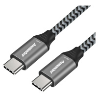 PREMIUMCORD Kabel USB-C (USB 3.2 Gen 2, 3A, 60W, 20Gbit/s) bavlněný oplet, 0, 5m