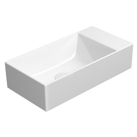 GSI KUBE X keramické umývátko 50x25cm, bez otvoru, pravé/levé, bílá ExtraGlaze 9486011