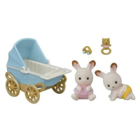 Sylvanian Families Dvojčata Chocolate králíků s kočárkem