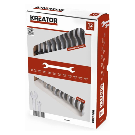 Sada plochých klíčů Kreator 6-32mm, 12ks KRT500003