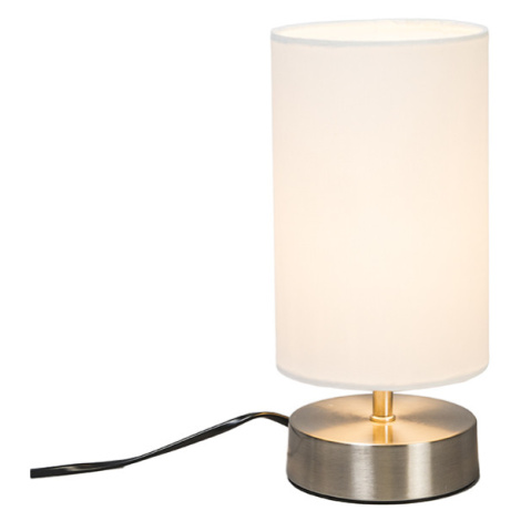 Moderní stolní lampa bílá kulatá 12 cm stmívatelná - Milo 2 QAZQA