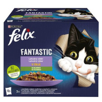 Felix Fantastic hovězí s mrkví, kuře s rajčaty, losos s cuketou, pstruh se zel. fazolkami 12 x 8