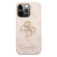 Guess PU 4G Metal Logo Zadní Kryt pro Apple iPhone 13 Pro Pink