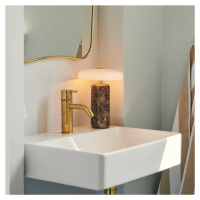 DESIGN BY US Nabíjecí stolní lampa Trip LED, hnědá / bílá, mramor, sklo, IP44