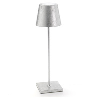 Zafferano Zafferano Poldina LED stolní lampa na baterie dekor stříbrná