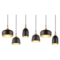 Trio Lighting Závěsné světlo Chiraz, 6 zdrojů, černá/zlatá