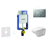 GEBERIT Kombifix Modul pro závěsné WC s tlačítkem Sigma01, matný chrom + Duravit D-Code WC a sed