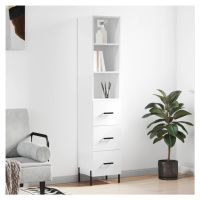 vidaXL Skříň highboard bílá s vysokým leskem 34,5x34x180 cm kompozit