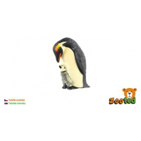 Tučňák císařský s mládětem zooted plast 6cm v sáčku