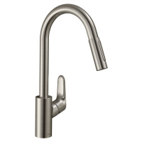 Dřezová baterie Hansgrohe Focus M41 s vytahovací sprškou, 2 proudy vzhled nerezu 31815800