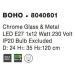 NOVA LUCE závěsné svítidlo BOHO chromové sklo a kov E27 1x12W 230V IP20 bez žárovky 8040601