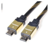 PREMIUMCORD Gold HDMI High Speed + Ethernet kabel (v1.4), opletený, zlacené konektory, 5m