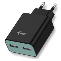 i-TEC USB Power Charger 2 Port 2.4A Black