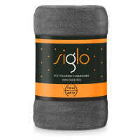 Mikroplyšová deka SIGLO tmavě šedá 200 x 220 cm