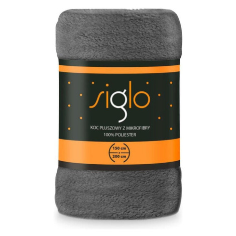 Mikroplyšová deka SIGLO tmavě šedá 200 x 220 cm FARO