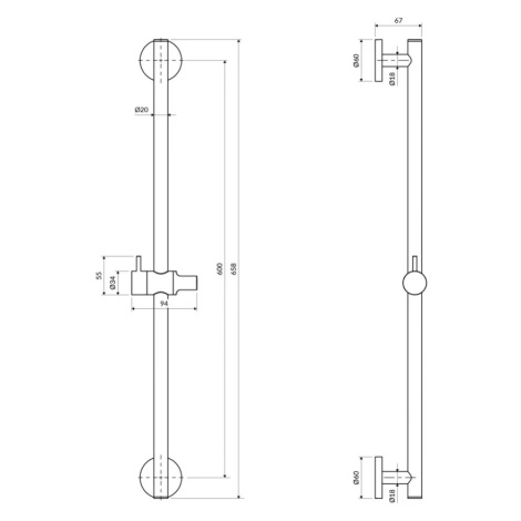 OMNIRES MICROPHONE sprchová souprava s tyčí černá /BLH/ MICROPHONE-SBL
