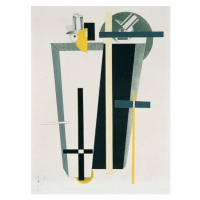 Obrazová reprodukce Abstract composition in grey, yellow and black, Lissitzky, Eliezer (El) Mark