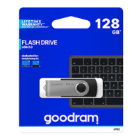 Goodram USB flash disk, USB 2.0, 128GB, UTS2, černý, UTS2-1280K0R11, USB A, s otočnou krytkou