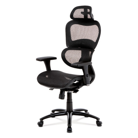 Kancelářská židle, synchronní mech., černá MESH, kovový kříž Autronic