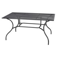 Zahradní stůl SERPEN — kov, černá, 150×90×72