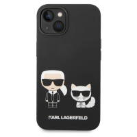 Karl Lagerfeld and Choupette Liquid Silicone kryt iPhone 14 Plus černý