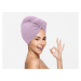 Rychleschnoucí froté turban na vlasy světle fialový, 100% bavlna