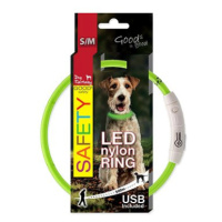 DOG FANTASY obojek LED nylon zelený 45 cm