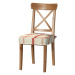Dekoria Sedák na židli IKEA Ingolf, režný podklad,červená mřížka, židle Inglof, Avignon, 131-15