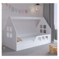 Dětská postel Montessori domeček 160 x 80 cm bílá pravá