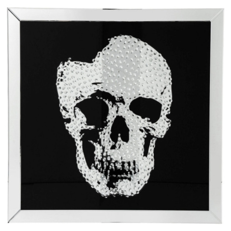 KARE Design Zarámovaný obraz Mirror Skull 100x100cm