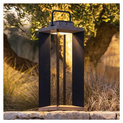 Les Jardins Solární lucerna Teckalu, Duratek/hliník černá, 65,5 cm