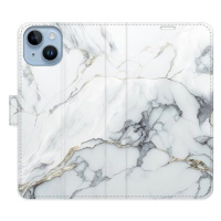 iSaprio flip pouzdro SilverMarble 15 pro iPhone 14