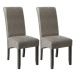 2× Jídelní židle ergonomické, masivní dřevo, mramorová šedá
