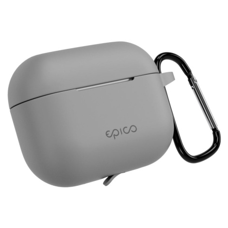 Silikonové pouzdro s karabinou pro AirPods Pro 3 Epico - šedé