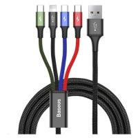 Baseus rychlý nabíjecí / datový kabel 4v1 Lightning + 2* USB-C + Micro USB 3, 5A 1, 2m, černá