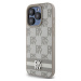 Zadní kryt DKNY PU Leather Checkered Pattern and Stripe pro Apple iPhone 14 Pro Max, béžová
