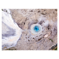 Fotografie Aerial overhead view of geyser, Geysir, Iceland, Matteo Colombo, 40 × 30 cm