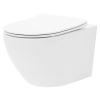 REA Závěsná WC mísa včetně sedátka Rimless Carlo Flat Mini bílá REA-C2760