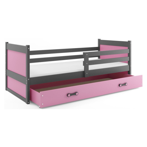 BMS Dětská postel RICO 1 | šedá 90 x 200 cm Barva: Růžová