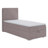 Čalouněná postel Fatima 90x200, šedá, vč. matrace a topperu