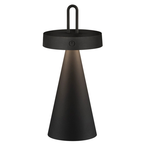 Just Light. Nabíjecí stolní LED lampa Alwa IP44 černá pr. 12,8 x 28,9 cm