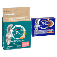 PURINA ONE granule, 2,8 kg + 8 kapsiček Purina ONE zdarma - Adult losos & celozrnné obiloviny (2